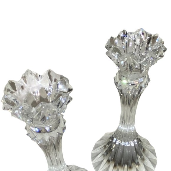 Mikasa Crystal Clear Candle Holders 7 inches Romantic Valentine - Picture 4 of 8